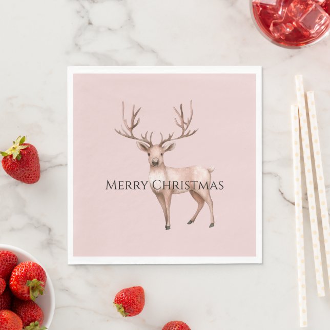 Blush Pink Boho Deer  Napkin (Insitu)