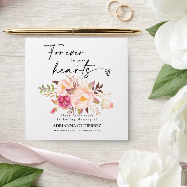 Blush Pink Boho Seed Packet Memorial Funeral  Enve Envelope (Wedding)