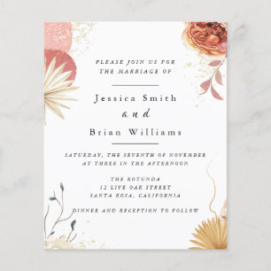 Blush Pink Boho Wedding Invitation Flyer