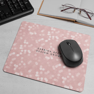 Blush Pink Bokeh Lights   Personalised Mouse Pad
