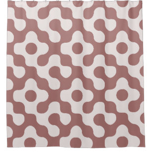 Blush Pink Bold Abstract Geometric Dots Shower Curtain