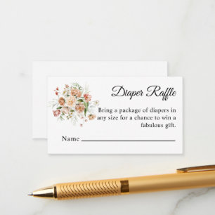 Blush Pink Bouquet Diaper Raffle Baby Shower Enclosure Card
