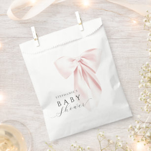 Blush Pink Bow Baby Shower Favour Bags