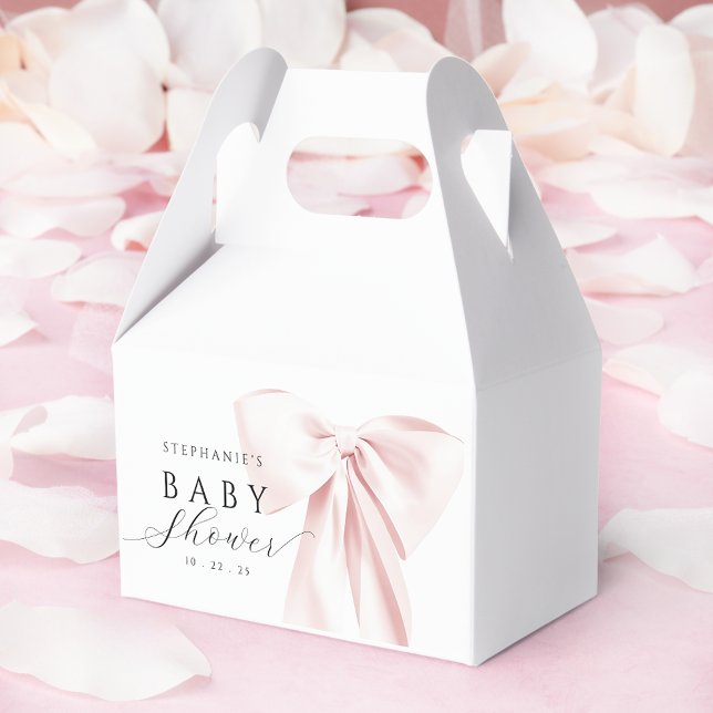 Blush Pink Bow Baby Shower Favour Box (Creator Uploaded)