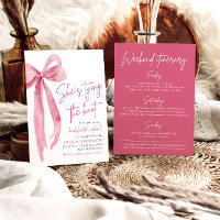 Blush Pink Bow Bachelorette Weekend Itinerary