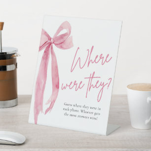 Blush Pink Bow Bridal Where were they Sign