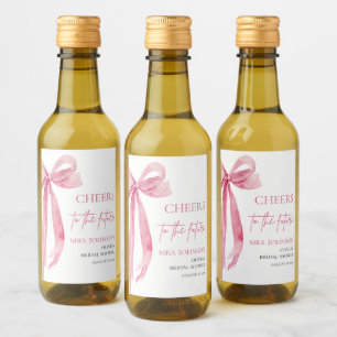 Blush Pink Bow Cheers To The Future Bridal Shower Wine Label