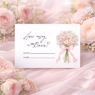 Blush Pink Bow Floral How many Bows Enclosure Card