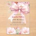 Blush pink bow florals clear birthday