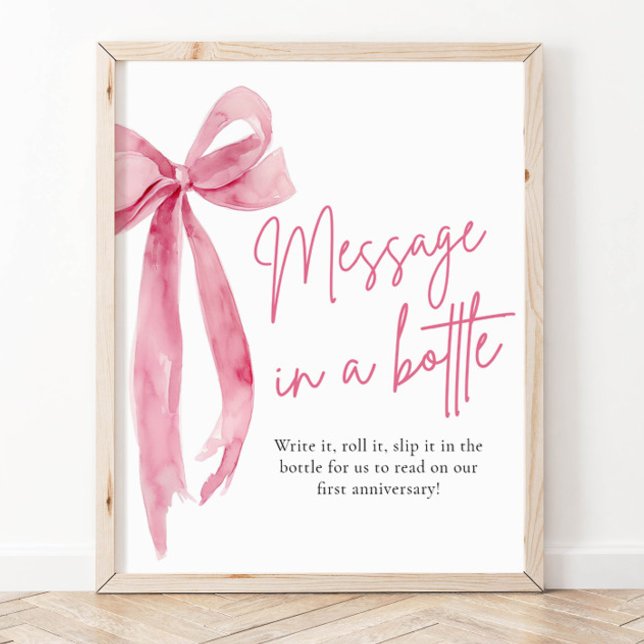 Blush Pink Bow Message In A Bottle Sign Game (Creator Uploaded)