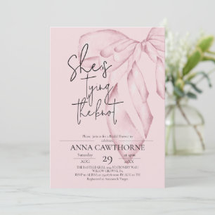 Blush Pink Bow ⎮Modern Elegant Bridal Shower Invitation