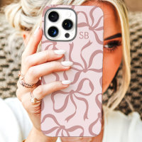 Blush Pink Bow Monogram