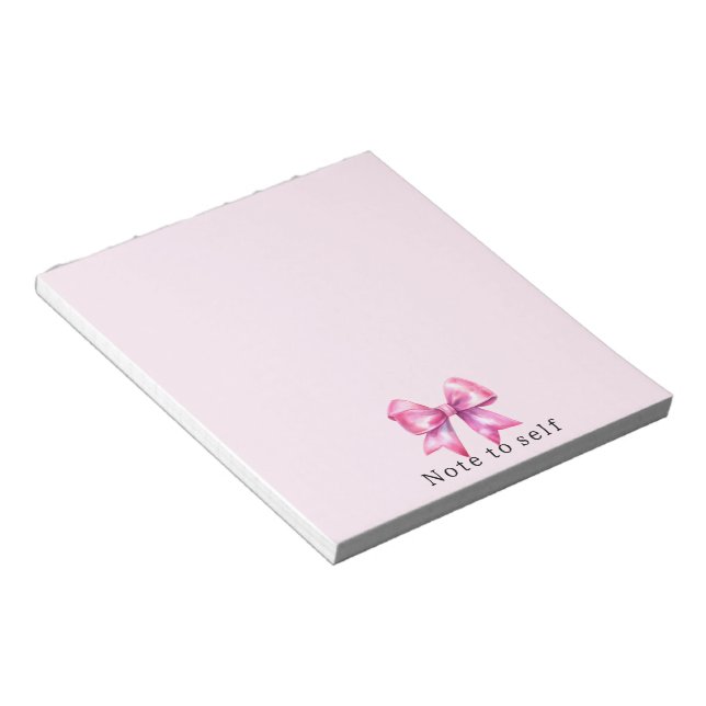Blush Pink Bow Notepad (Angled)