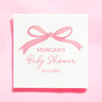 Blush Pink Bow Watercolor Baby Shower