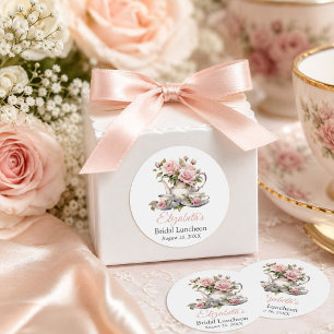 Blush Pink Bridal Luncheon Favour Sticker