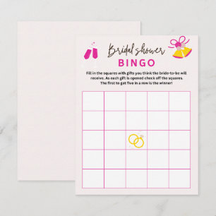 Blush Pink Bridal Shower Bingo Wedding Game Cards