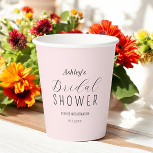 Blush Pink Bridal Shower Brunch Paper Cups