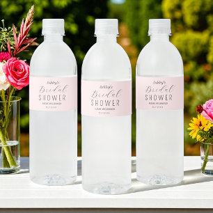 Blush Pink Bridal Shower Brunch Water Bottle Label