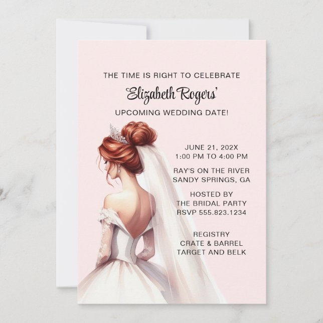 Blush Pink Bridal Shower Invitation (Front)