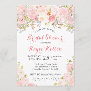 Blush pink bridal shower invitation