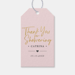 Blush Pink Bridal Shower Thank You Gift Tags