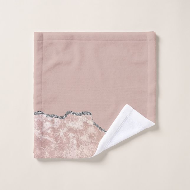 Blush Pink Brushed Metal Glitter Wash Cloth (Wash Cloth)