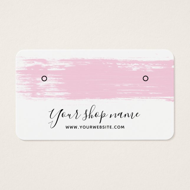 Blush pink brushstroke stud earring display cards (Front)