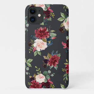 Blush Pink Burgundy Floral Elegant Pretty Case-Mat Case-Mate iPhone Case