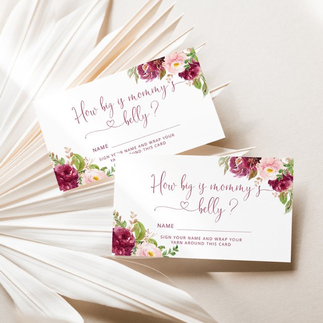 Blush pink burgundy how big is mummy's belly enclosure card (Creator Uploaded)