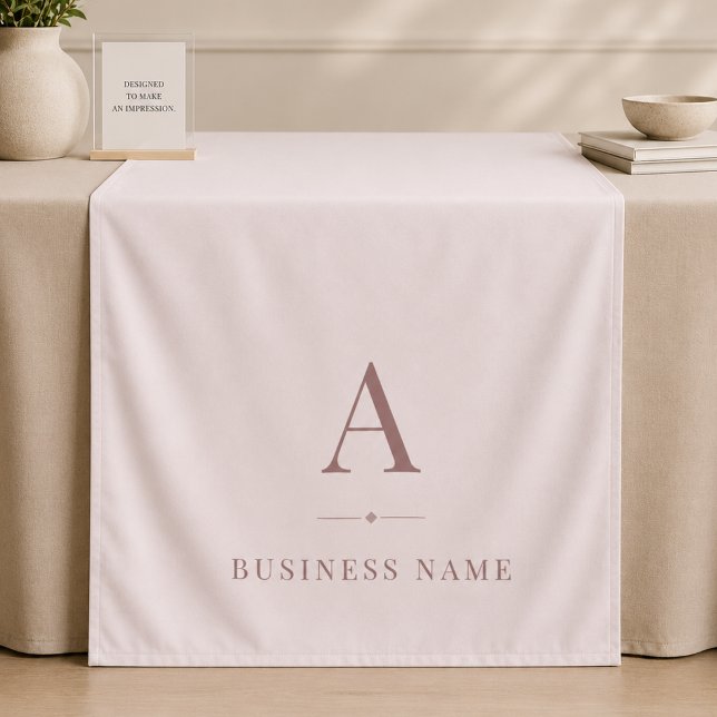 Blush Pink Business Branded Table Runner Banner Tapestry (Creator Uploaded)