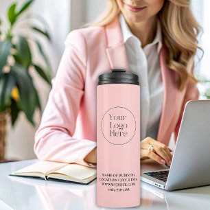 Blush Pink Business Logo modern Thermal Tumbler