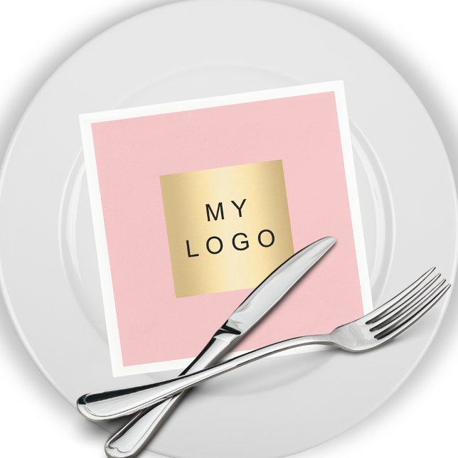 Blush pink business logo napkin (Creator Uploaded)