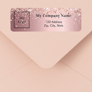 Blush pink business logo return address