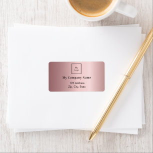 Blush pink business logo return address label