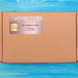 Blush pink business logo return address shipping