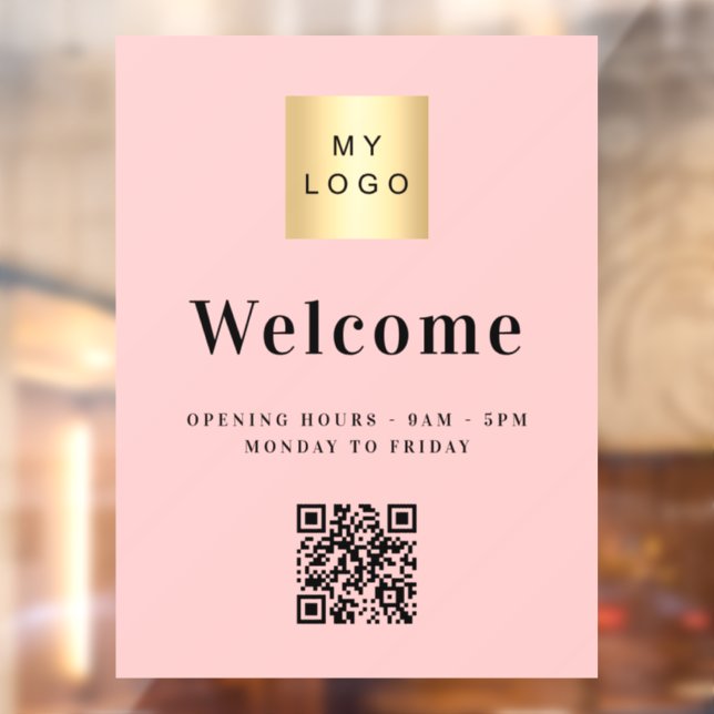 Blush pink business logo welcome QR code (Sheet 2)