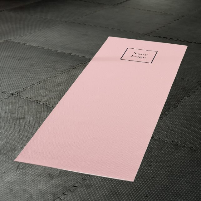Blush pink business logo yoga mat (Creator Uploaded)