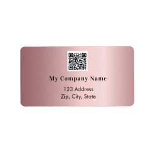 Blush pink business qr code return address label