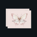 Blush Pink Butterfly Believe in Dreams Postcard<br><div class="desc">Blush Pink Butterfly Believe in Dreams</div>