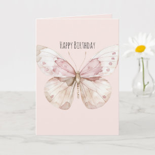 Blush Pink Butterfly Birthday Card