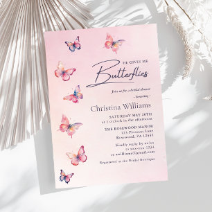 Blush Pink Butterfly Bridal Shower Invitation