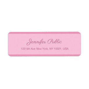 Blush Pink Calligraphed Script Text Elegant Return