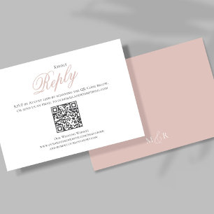 Blush Pink Calligraphy Script RSVP Elegant Card