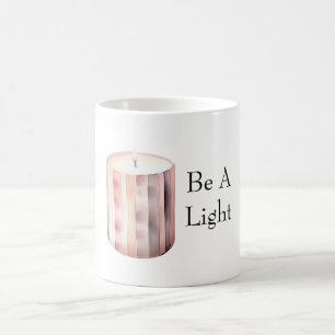 Blush Pink Candle Be A Light Coffee Mug
