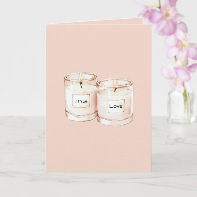 Blush Pink Candles True Love Card (Orchid)
