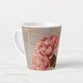 Blush Pink Carnation Floral Gold Latte Mug