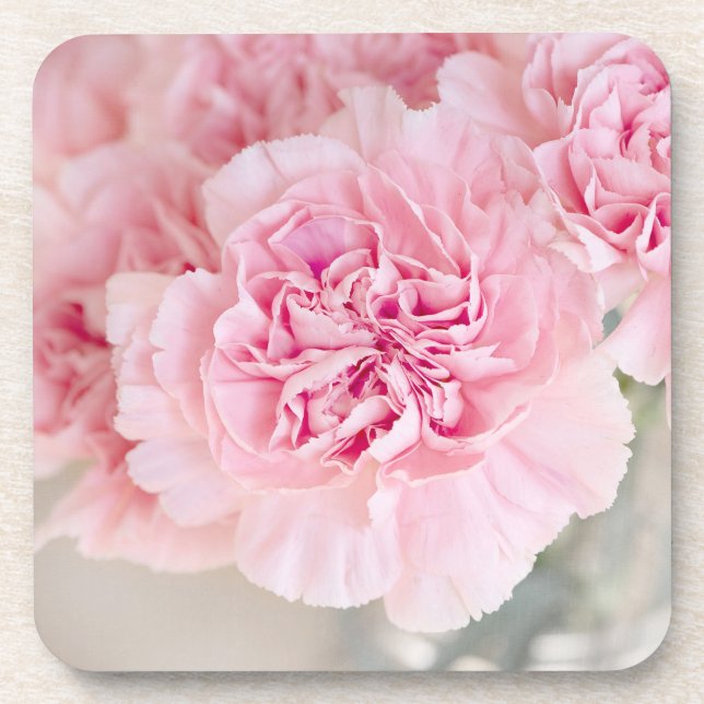 Blush Pink Carnations Coaster (Front)
