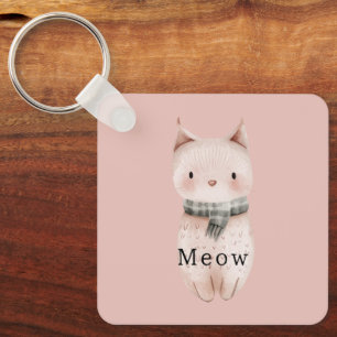 Blush Pink Cats Key Ring