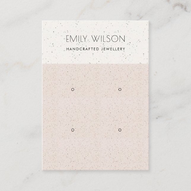 BLUSH PINK CERAMIC TEXTURE 2 EARRING DISPLAY LOGO BUSINESS CARD (Front)