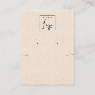 Blush Pink Ceramic Texture Earing Necklace Display Business Card